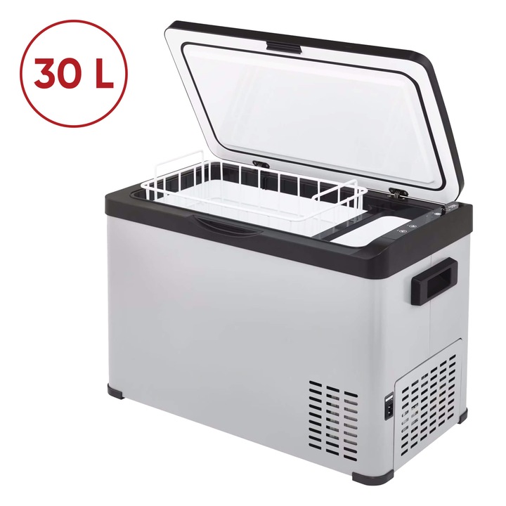 Frigider auto portabil cu compresor si functie congelare -20°C, capacitate 30L, AEG KK30, masina, camion, rulota, 12V, 24V, 230V, display LCD, congelator mobil, lada frigorifica 61 x 32 x 40 cm