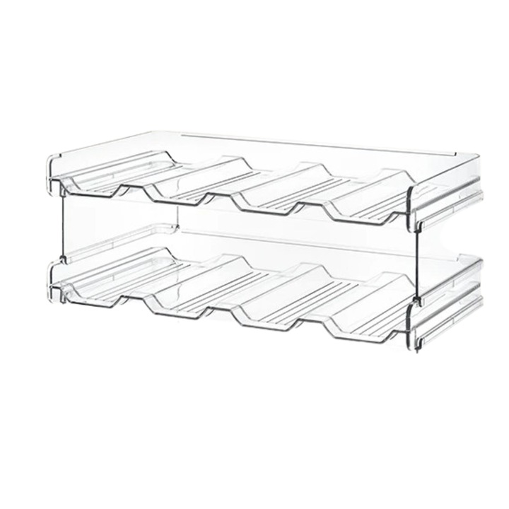 Suport pentru sticle de apa si vin, Lifewit, 2 nivele, demontabil, 38 cm, Transparent