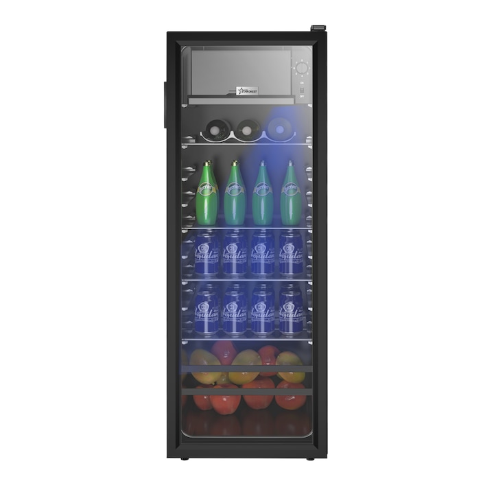 Хладилна витрина STARCREST SBC-138BK, 138 L, Регулиране на температурата, Стъклена врата, H 125 см, Черна