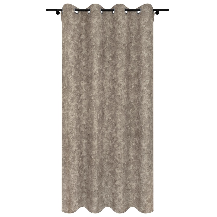 Perdea Voppi, uni, prindere cu inele, 140x230cm, Bej