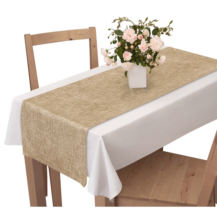 Fata de masa Voppi Gloria, model kamienny, 40x250cm, maro, poliester