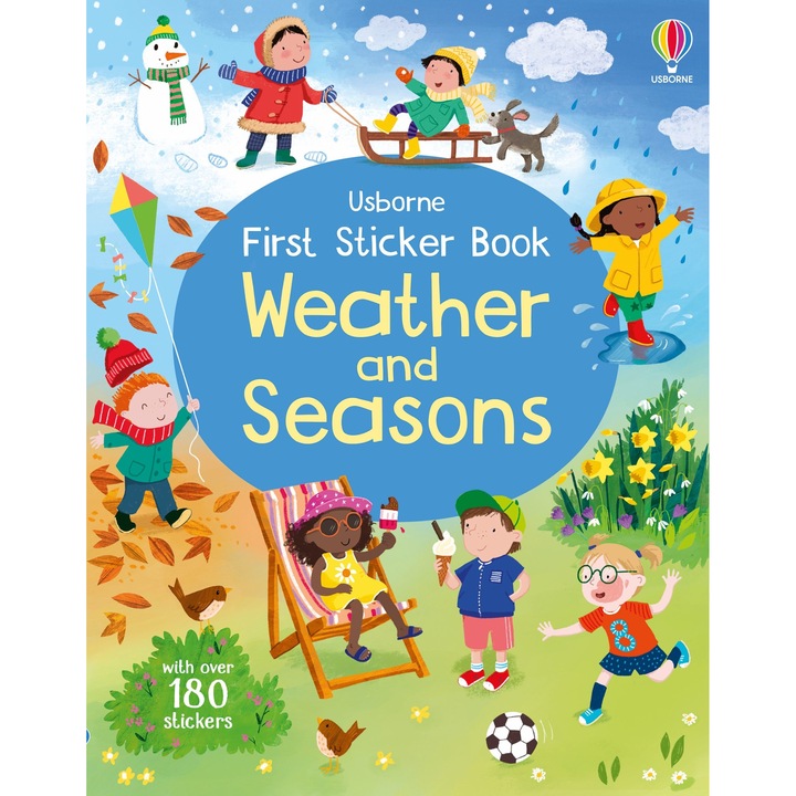 Детска книга, Usborne, First Sticker Book Weather and Seasons, 3+ години