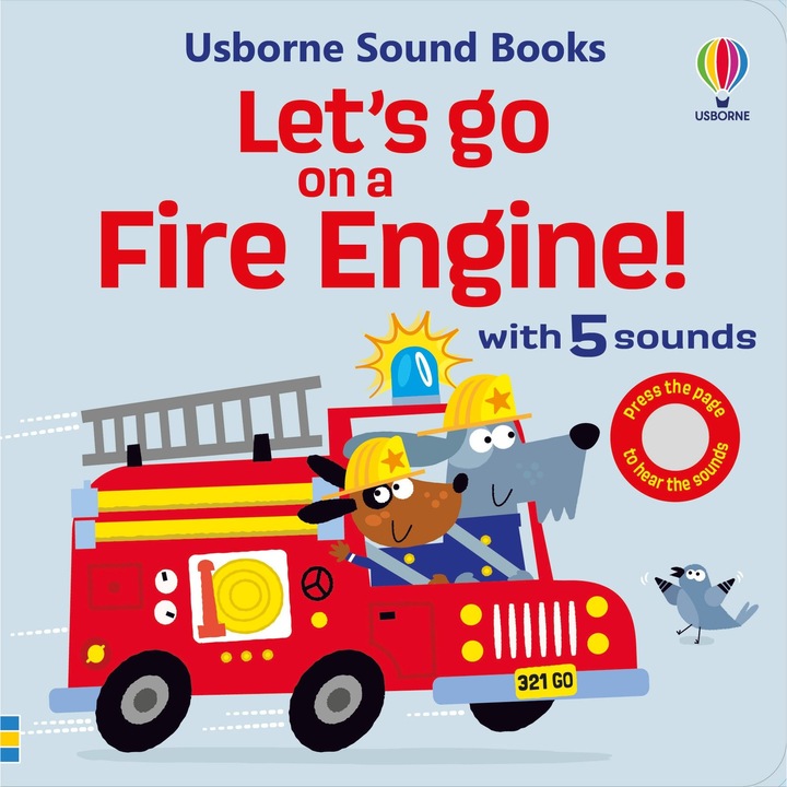 Usborne – Let's go on a Fire Engine – Carte pentru copii 12+ luni
