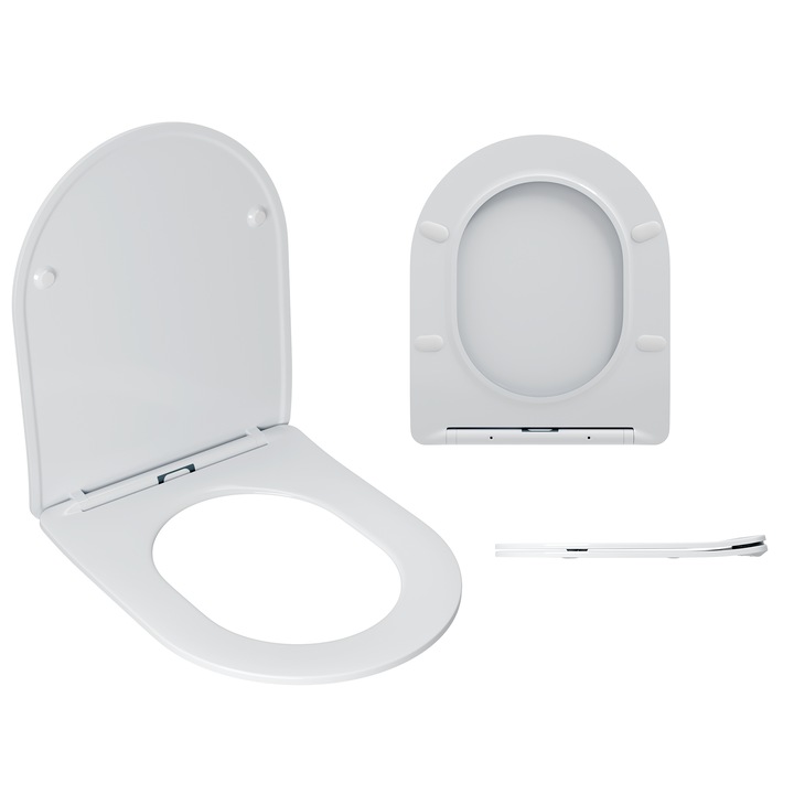 Capac toaleta GRANITAN, polipropilena, inchidere lenta, alb