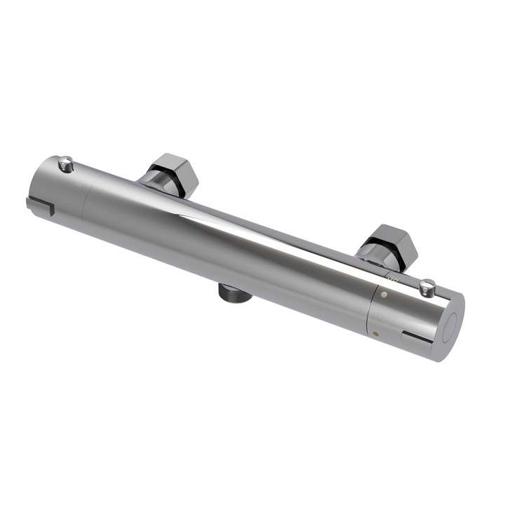 Смесител за душ термостат, GRANITAN, стенен монтаж, сребрист