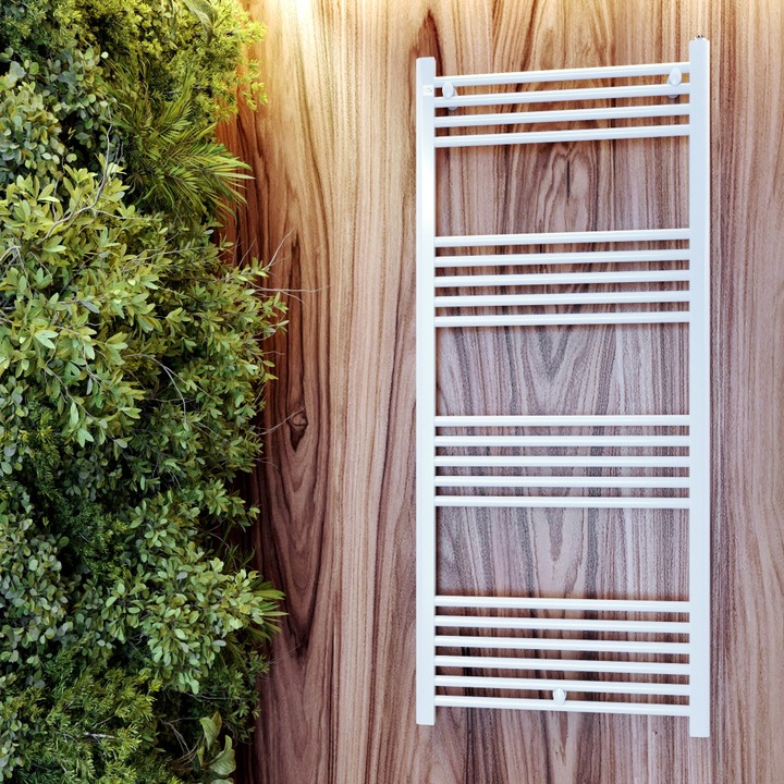 Radiator de baie, Granitan, Puerto, Apa, Distanta de conectare 55.5 cm, 663 W, 60x140 cm, Alb