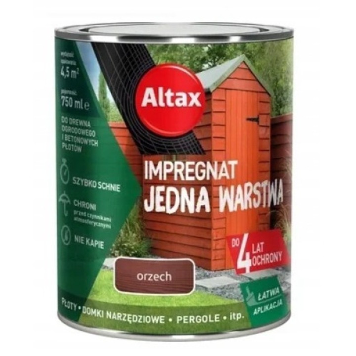 Lac pentru lemn si beton Altax, protectie 4 ani, maro, 750ml