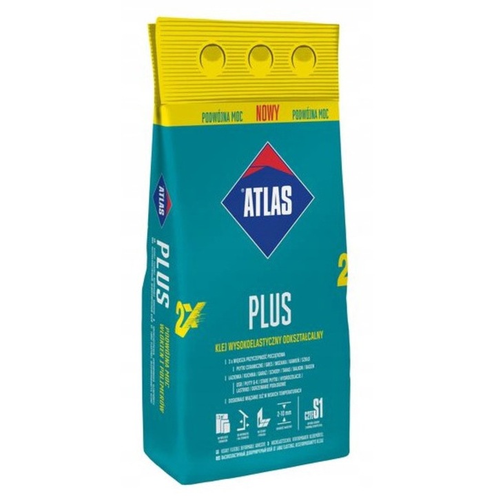 Adeziv pentru placi, Atlas, C2TE S1, elastic, rezistent la temperaturi, 5kg