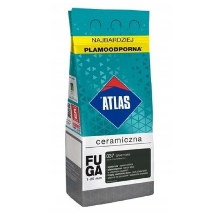 Шпакловка керамична ATLAS, 1-20 мм, 037 графит, 2 кг