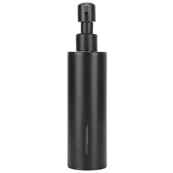 Dozator sapun QttvbTna, otel inoxidabil, negru, 200ml, 210x50mm
