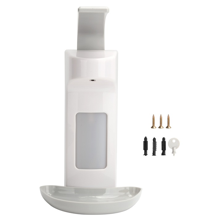 Dispenser sapun, QttvbTna, montare perete, alb, 18x29cm