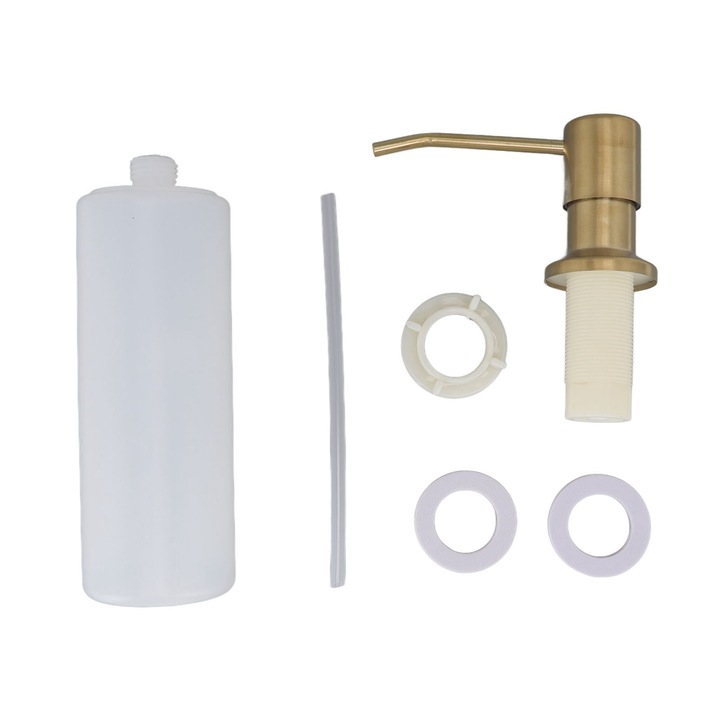 Dispenser sapun pentru chiuveta QttvbTna, inox/plastic, 300ml
