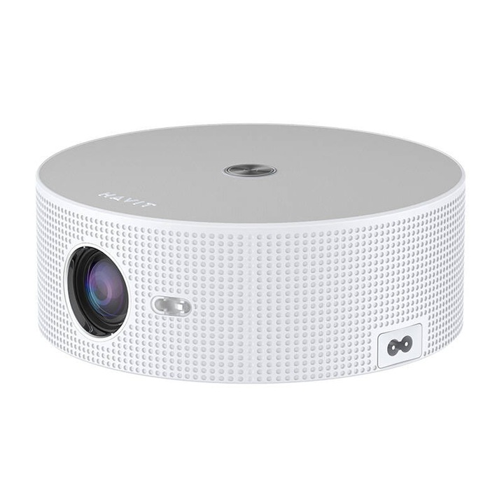 Видеопроектор HAVIT PJ217-EU, LCD, Безжичен, Резолюция 1280x720p, 16:9/4:3, 180 ANSI лумена, Бял
