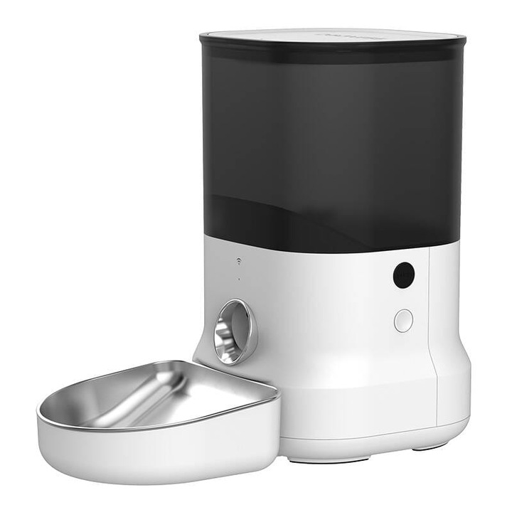 Dispenser automat de hrana Dogness, Inox F11, Wi-Fi/Bluetooth, 4L, alb