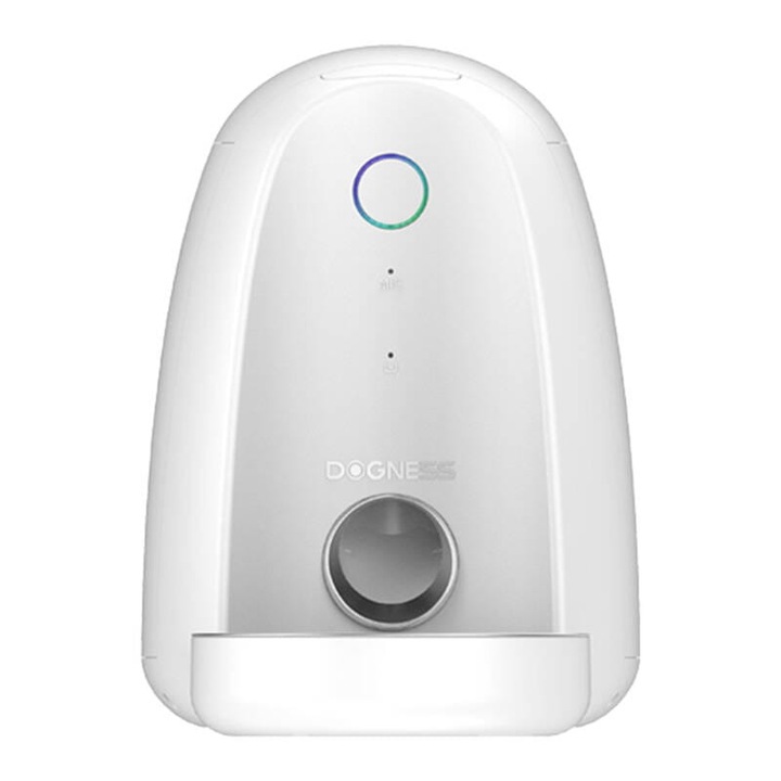 Dispenser smart hrana DOGNESS F05 Mini pentru animale de companie, Bol din otel inoxidabil, 2L, WiFi, Alb