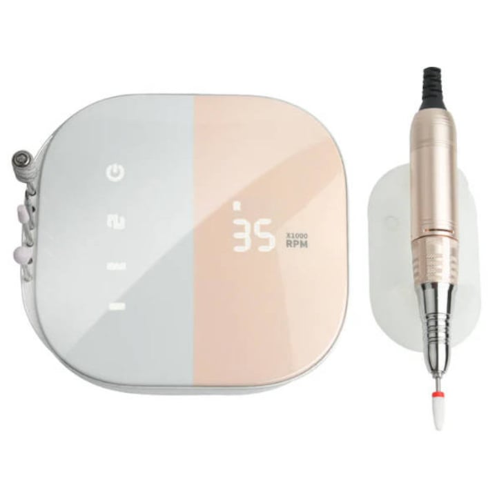 Електрическа пила за нокти, Chigoods, 35000 оборота в минута, електрическа шлифовъчна машина, HD дисплей, Професионален комплект за нокти, Pозова