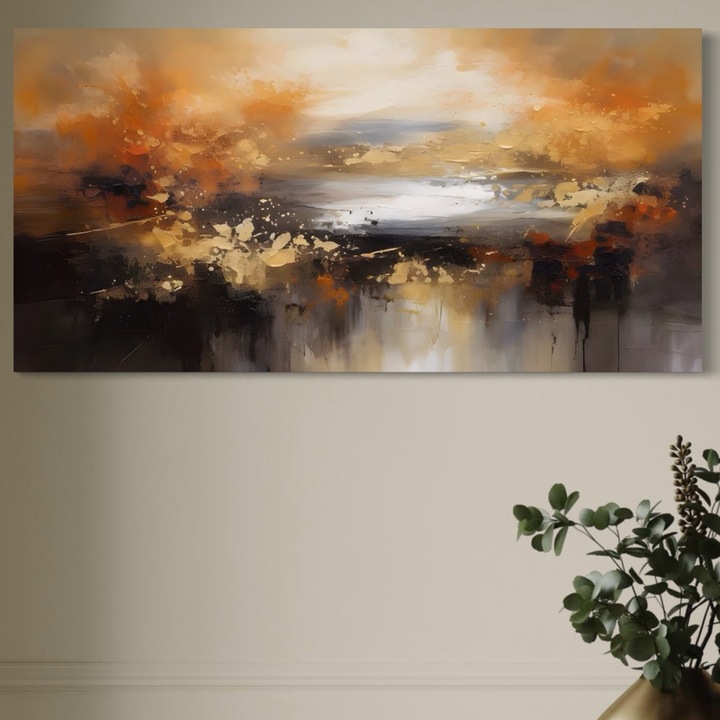 Tablou Canvas Premium, LuxCanva® A1607, Infinit, 70 X 140 CM, Panza Bumbac 100% 400g/m2, Sasiu Lemn, Living, Peisaj Abstract, Decorativ, Cosmos, Dormitor, Culori Vibrante
