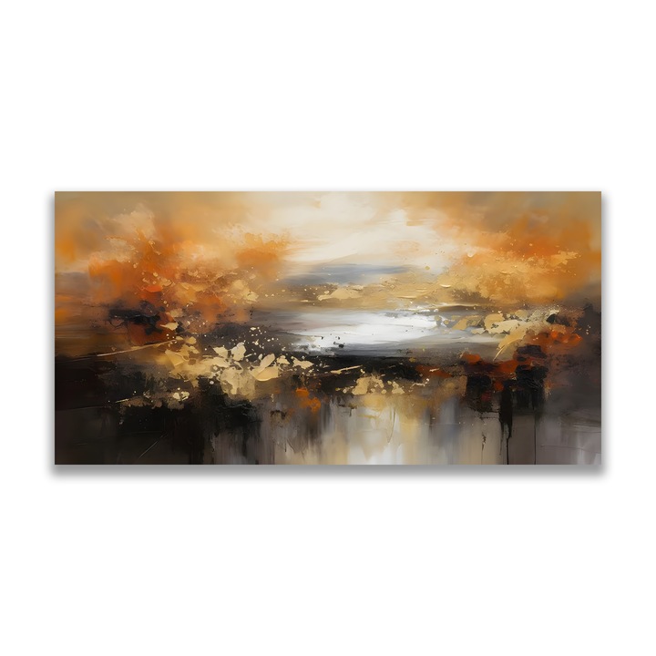 Първокласна картина на платно, LuxCanva® A1607, Infinity, 60 X 120 CM, 100% памучно платно 400g/m2, Дървена рамка, Всекидневна, Абстрактен пейзаж, Декоративна, Космос, Спалня, Живи цветове