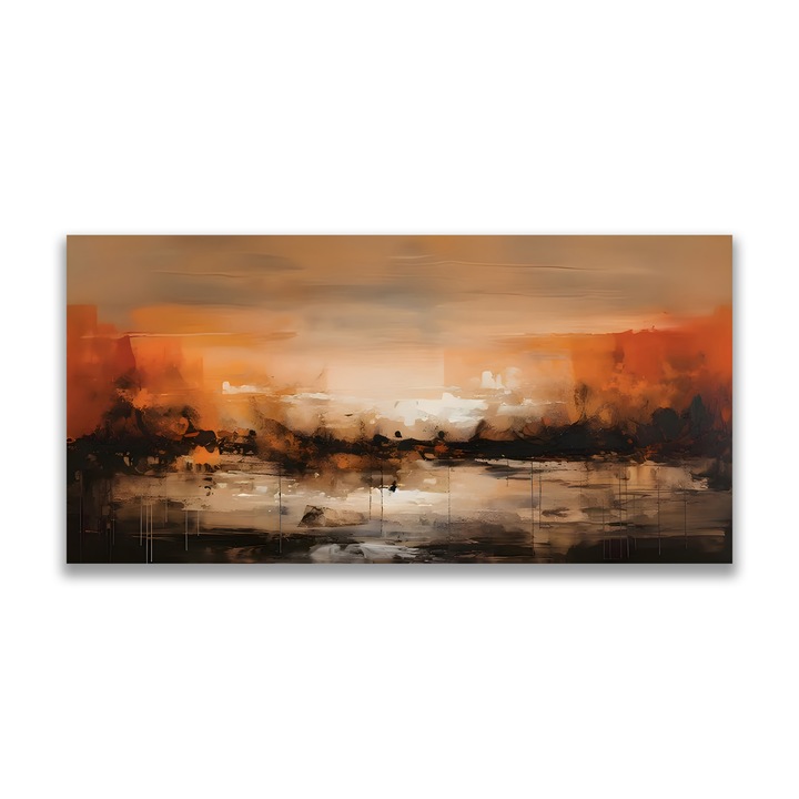 Prémium vászonfestmény, LuxCanva® A1610, Fény és Sötétség, 70 X 140 CM, 100% Pamut vászon 400g/m2, Fakeret, Szoba, Dekoratív, Absztrakt Táj, Hálószoba, Élénk színek