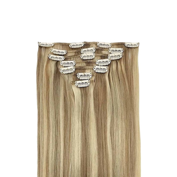 Természetes haj póthaj, Nova Art Beauty Clip On csatos, Black Collection Twisted 8-16 45 cm