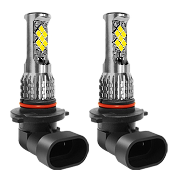 Set 2 bucati Lampa LED YANF, 2835 14SMD, lumina alba, 6500K, 12-50V,9005/9006 H10