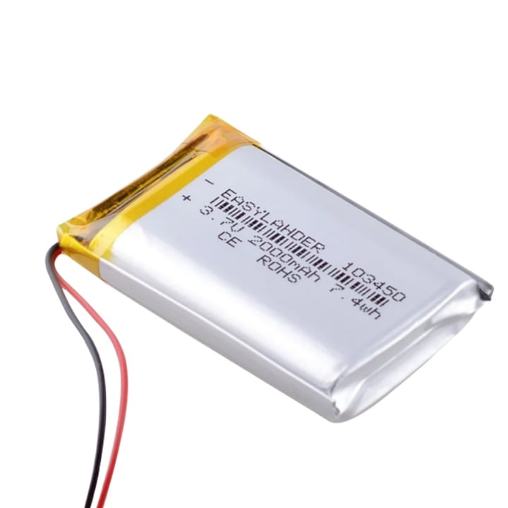 Литиево-полимерна батерия 103450, 2000mAh, 3.7V, PCM и NTC защита