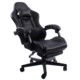 Геймърски стол B216, черен, функция шезлонг с опора за крака, екологична кожа