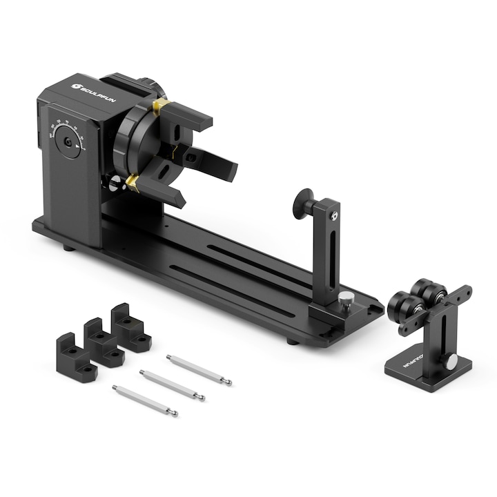 Лазерна въртяща се ролка, SCULPFUN RA Pro, многофункционален въртящ се модул с Y-ос, за лазерно гравиране на цилиндрични обекти Неправилни кръгли предмети