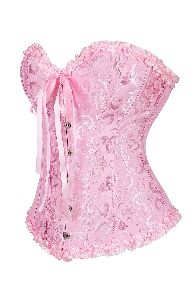 Corset elegant, cu balene, roz, marimea S - eMAG.ro