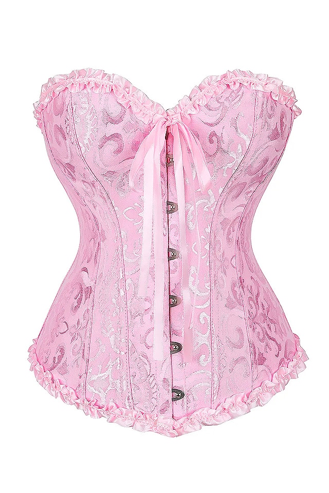 Corset elegant, cu balene, roz, marimea S - eMAG.ro