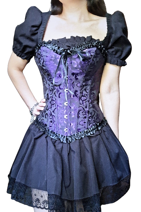 Corset elegant, cu balene, mov, marimea S