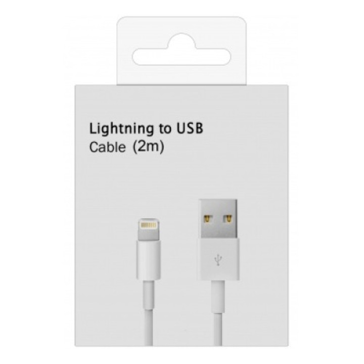 Cablu de incarcare DDOLI ® compatibil Apple tip USB-A – Lightning, 2 m, alb