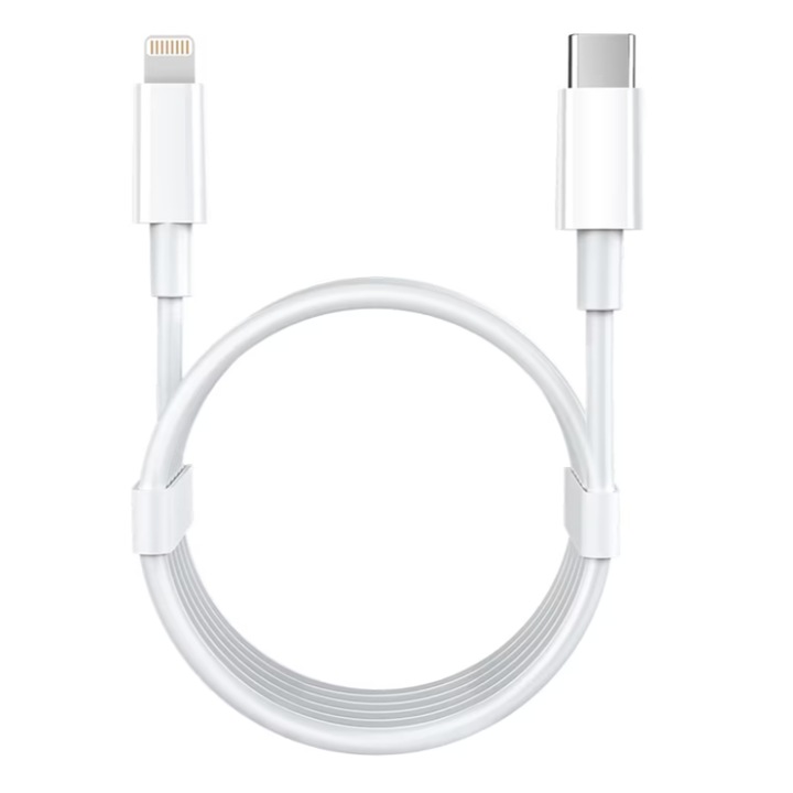 Cablu de incarcare DDOLI ® compatibil cu iPhone USB-C – Lightning, 1m, alb