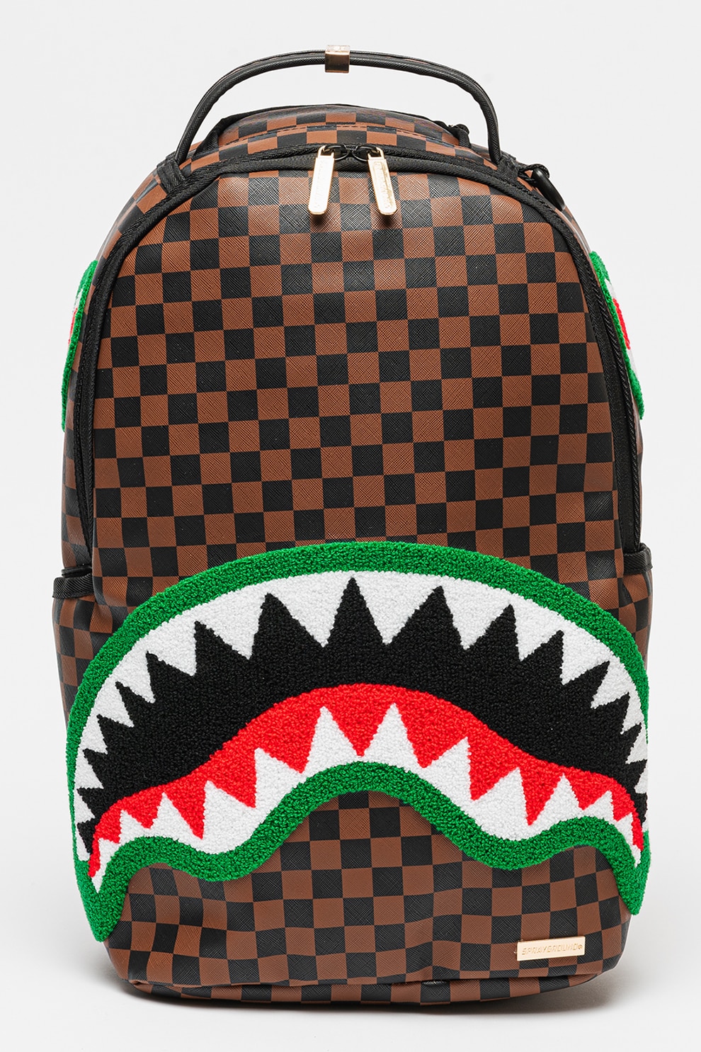 Sprayground, Rucsac unisex cu model Chenille Sip, Negru, Maro