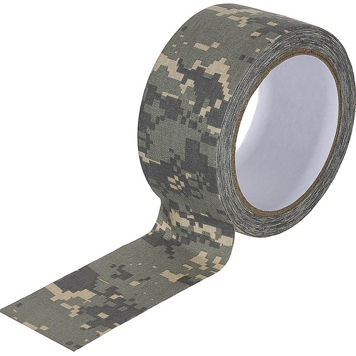 Banda protectie articole sportive, MFH, Bumbac, 5 cm x 10 m, Camuflaj