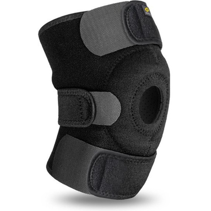 BRACOO KS10 rugalmas térdmerevítő, állítható neoprén, fekete, 32-46cm