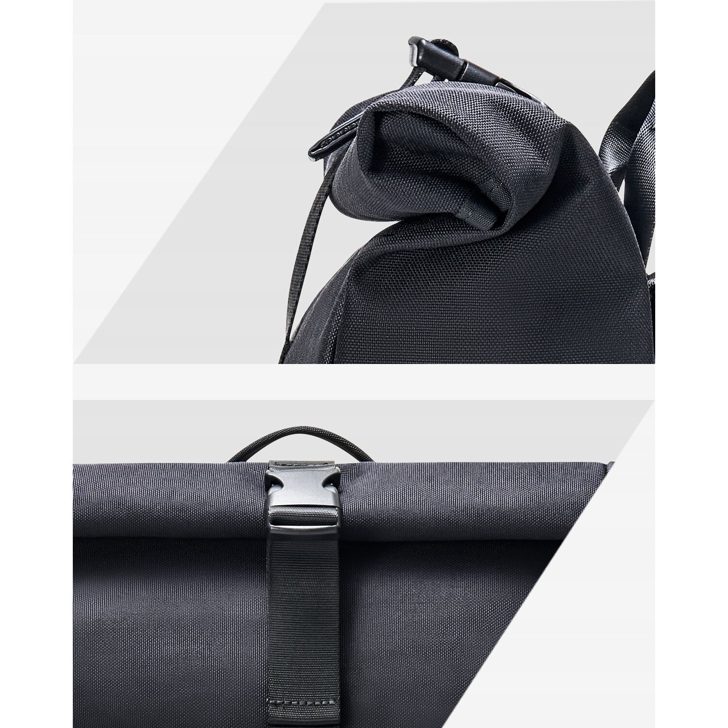 Rucsac laptop Innostyle® CityTrek Elite, pana la 15,6", impermeabil, ultralight (822g), capacitate reglabila 18-25L, material CORDURA 1050, fermoare YKK, sistem de ventilatie spate, inchidere Roll-Top, design ergonomic, sistem anti-furt, negru