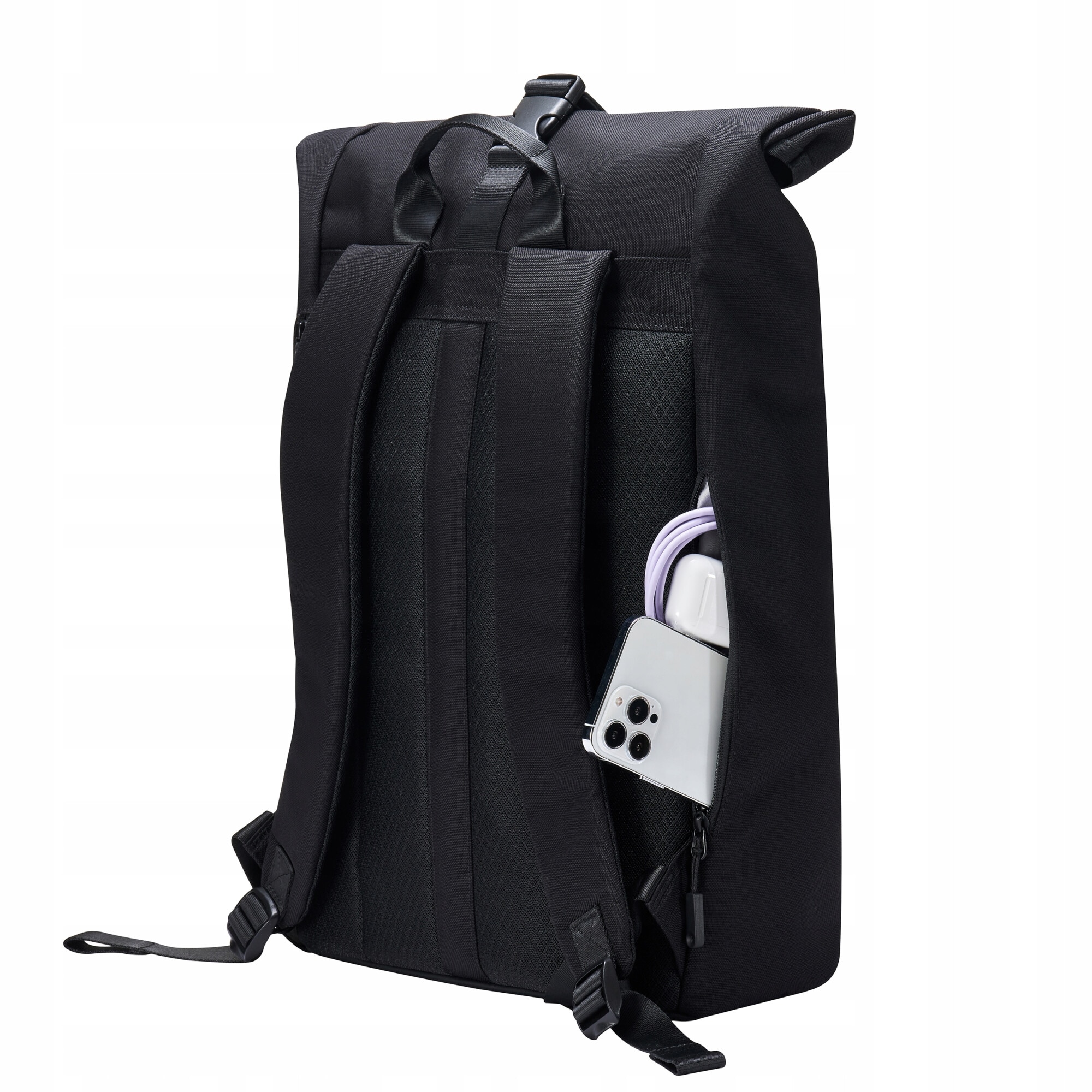 Rucsac laptop Innostyle® CityTrek Elite, pana la 15,6", impermeabil, ultralight (822g), capacitate reglabila 18-25L, material CORDURA 1050, fermoare YKK, sistem de ventilatie spate, inchidere Roll-Top, design ergonomic, sistem anti-furt, negru