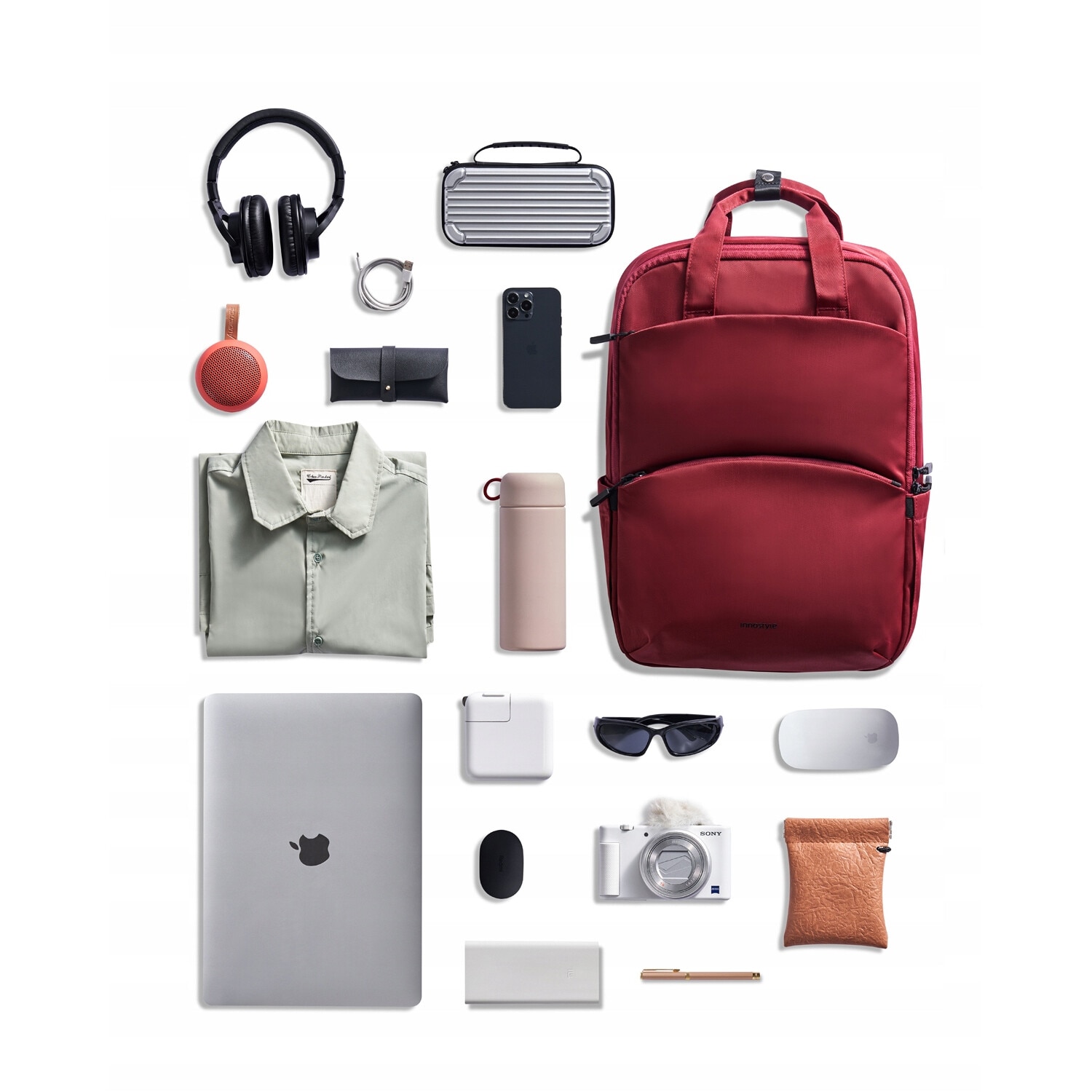 Rucsac laptop Innostyle® ColorLite, pana la 15,6", impermeabil, ultralight (644g), capacitate 14L, buzunare externe acces rapid, sistem ventilatie spate, material nailon rezistent, albastru