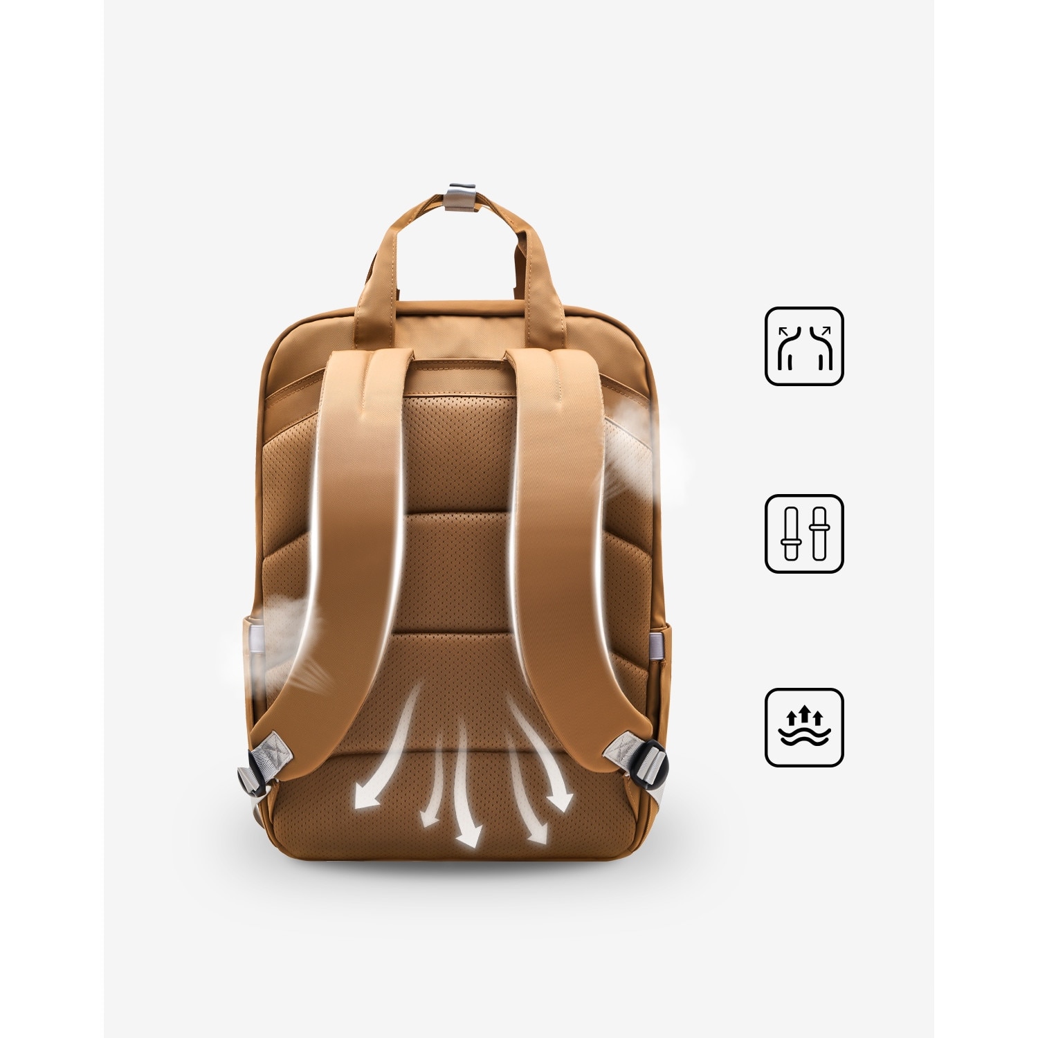 Rucsac laptop Innostyle, nylon, impermeabil, ergonomic, 14L, bej, 15.6 inch