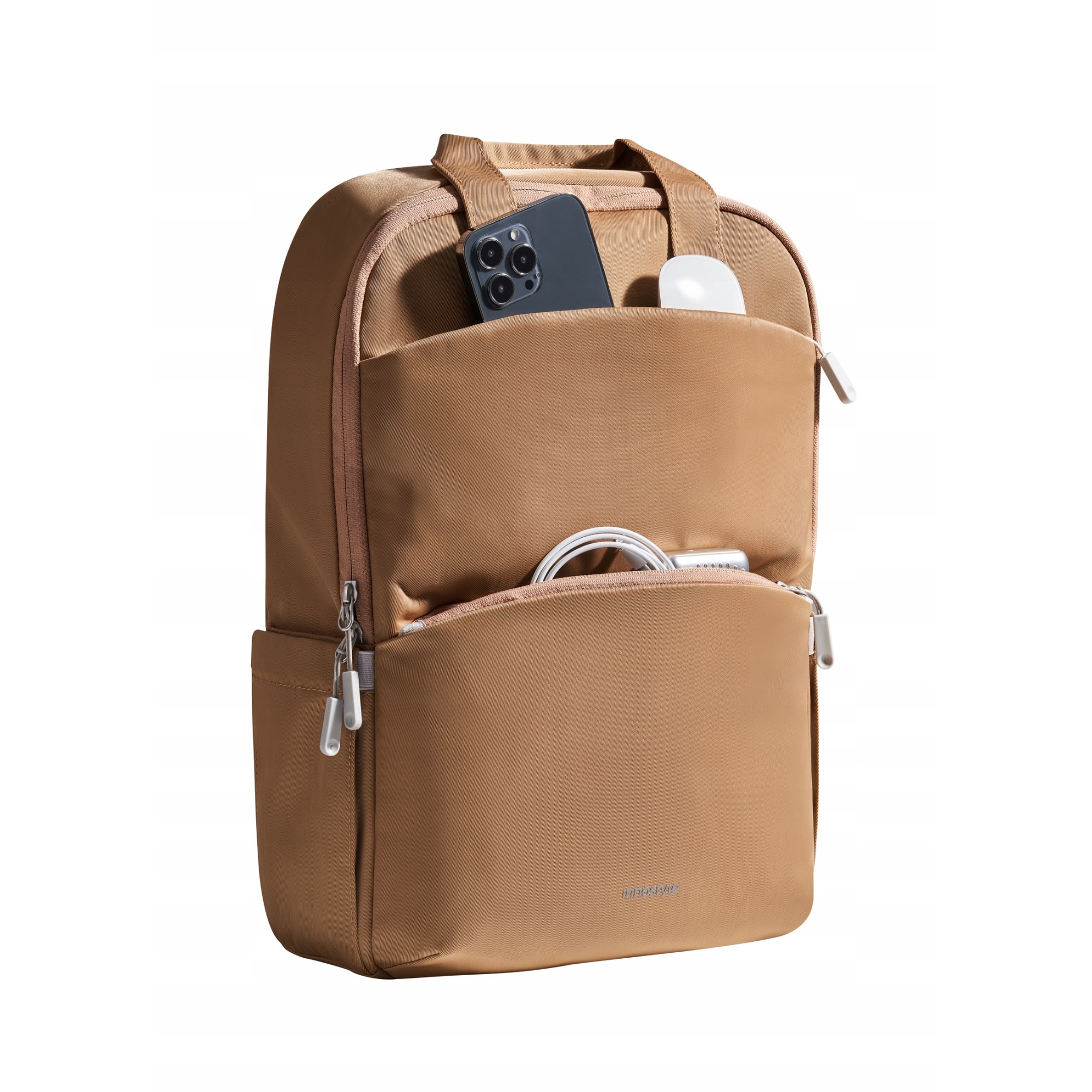 Rucsac laptop Innostyle, nylon, impermeabil, ergonomic, 14L, bej, 15.6 inch