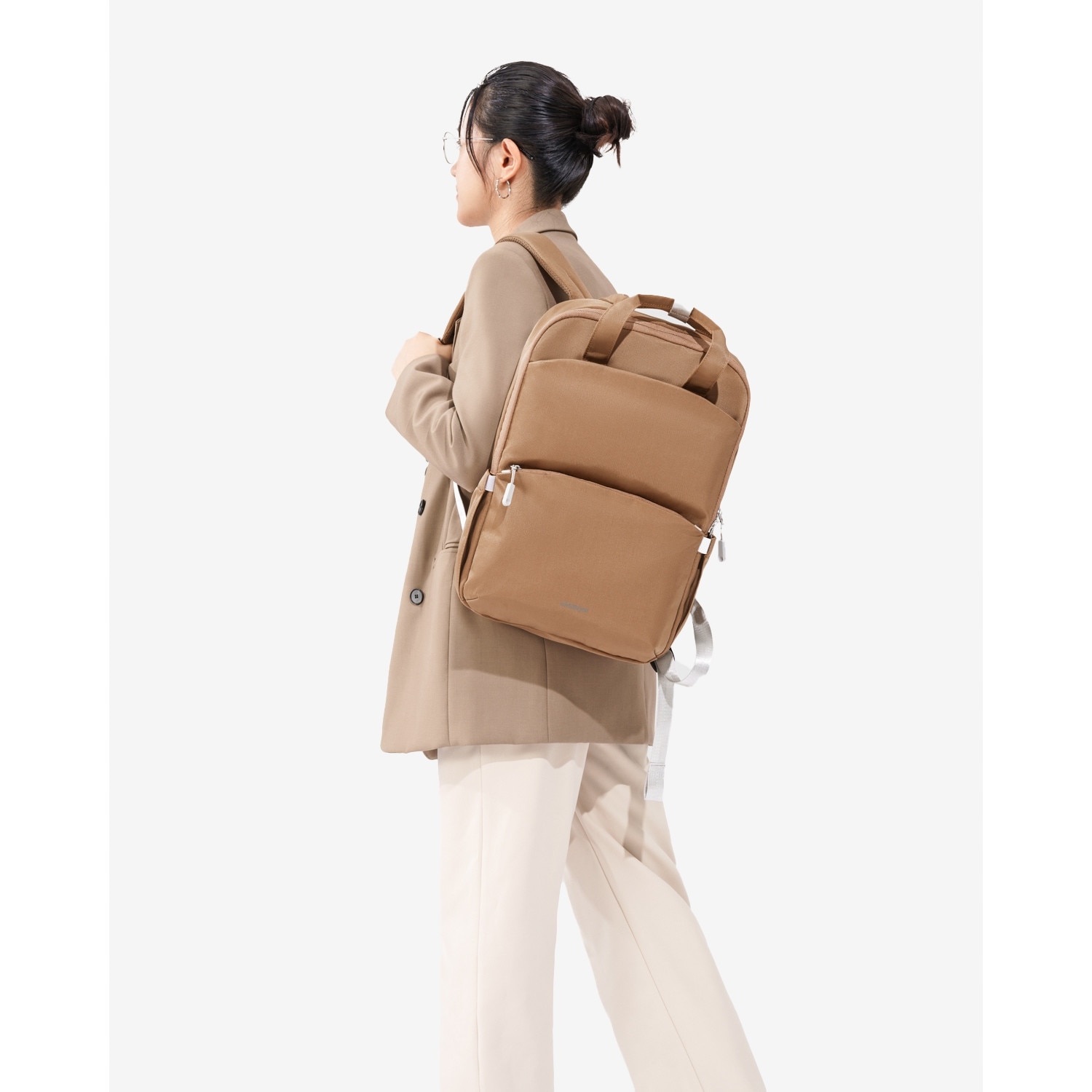 Rucsac laptop Innostyle, nylon, impermeabil, ergonomic, 14L, bej, 15.6 inch