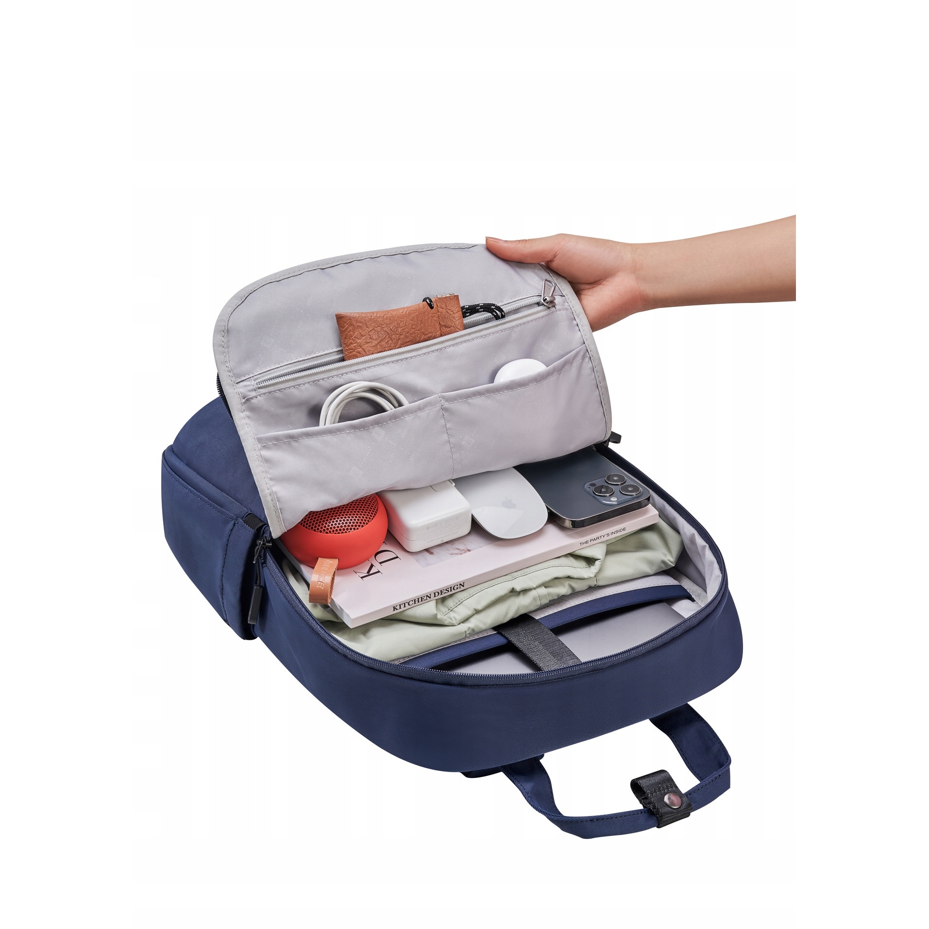 Rucsac laptop Innostyle, nylon, impermeabil, 14L, albastru, 45x30x10cm
