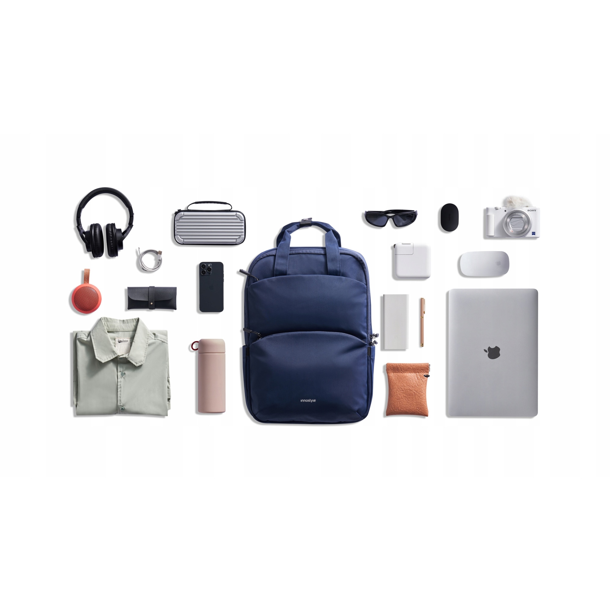 Rucsac laptop Innostyle, nylon, impermeabil, 14L, albastru, 45x30x10cm
