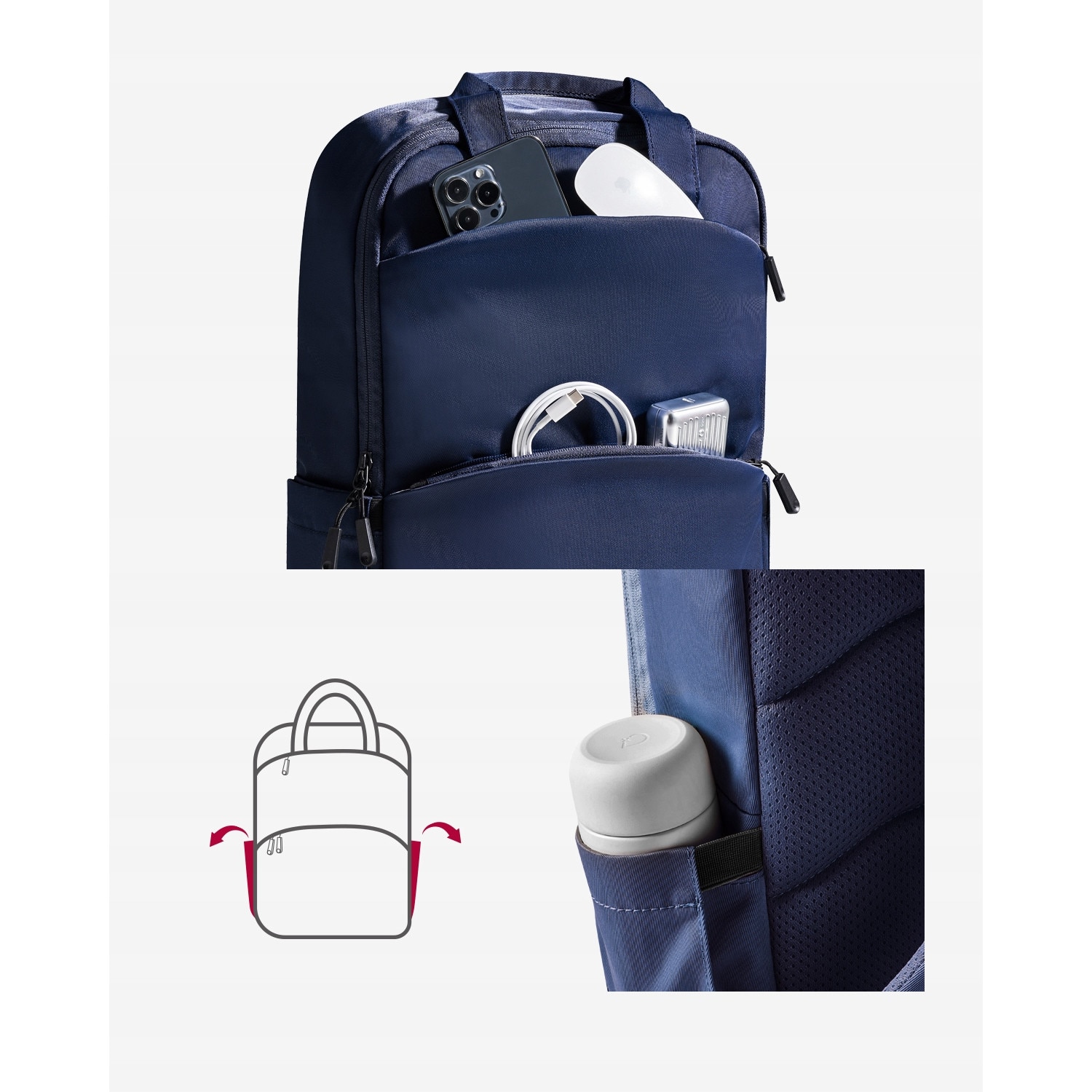Rucsac laptop Innostyle, nylon, impermeabil, 14L, albastru, 45x30x10cm