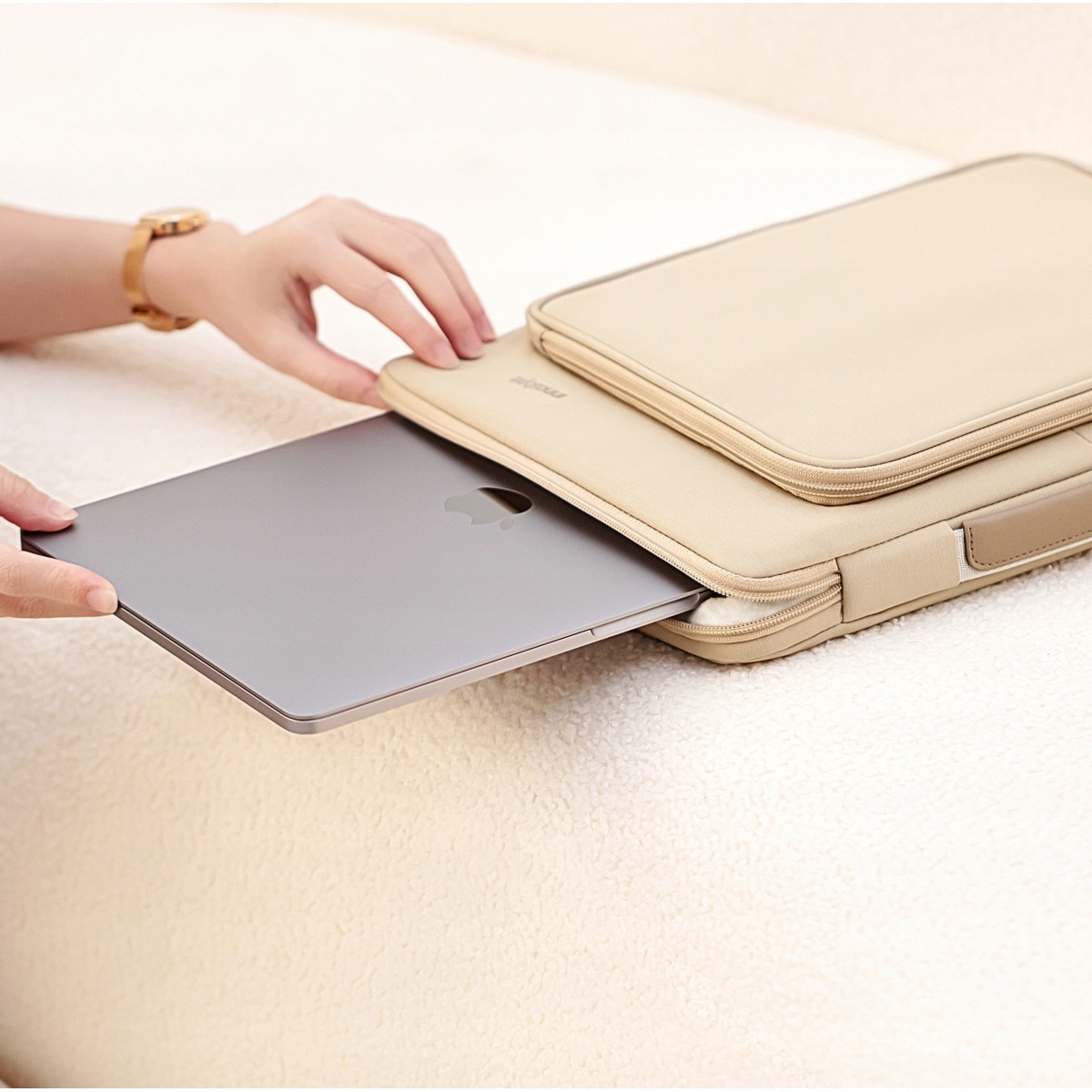 Innostyle Geanta Pentru Laptop 14" Caz Impermeabil Omniprotect Bej