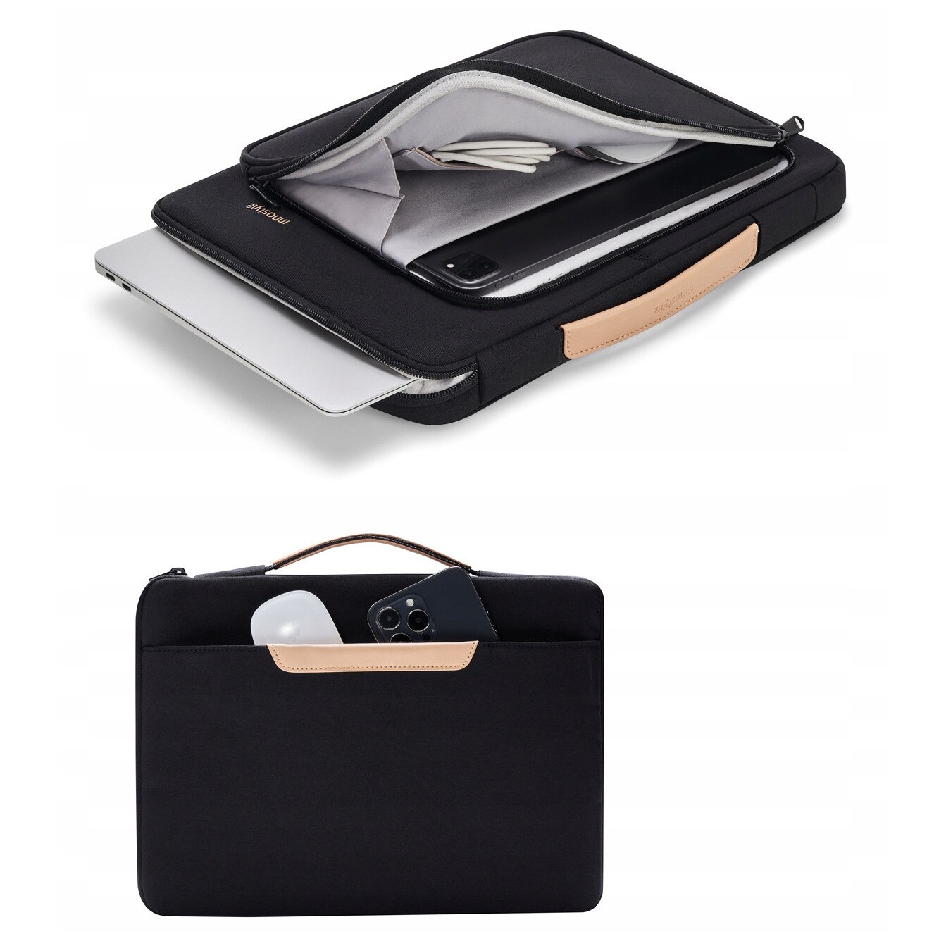 Geanta laptop Innostyle® OmniProtect, pana la 13", impermeabila, colturi ranforsate, ultralight (380g), compartiment captusit, buzunar acces rapid, fermoare YKK, Negru