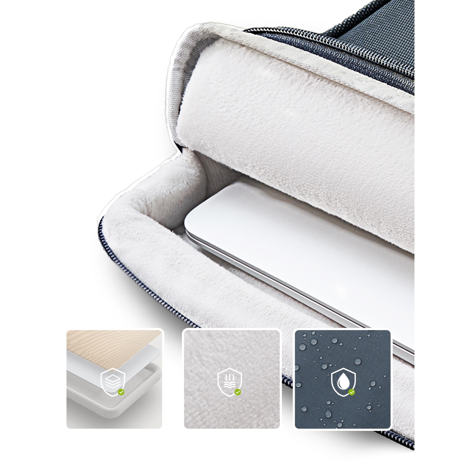 Geanta laptop Innostyle OmniProtect®, pentru laptopuri de pana la 13", impermeabila, colturi ranforsate, fermoare YKK, buzunar extern magnetic, compartiment captusit, gri