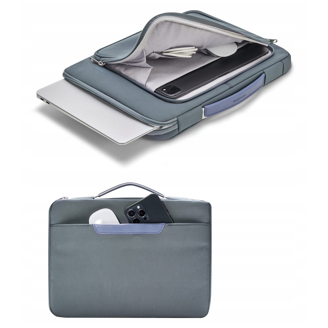 Geanta laptop Innostyle OmniProtect®, pentru laptopuri de pana la 13", impermeabila, colturi ranforsate, fermoare YKK, buzunar extern magnetic, compartiment captusit, gri