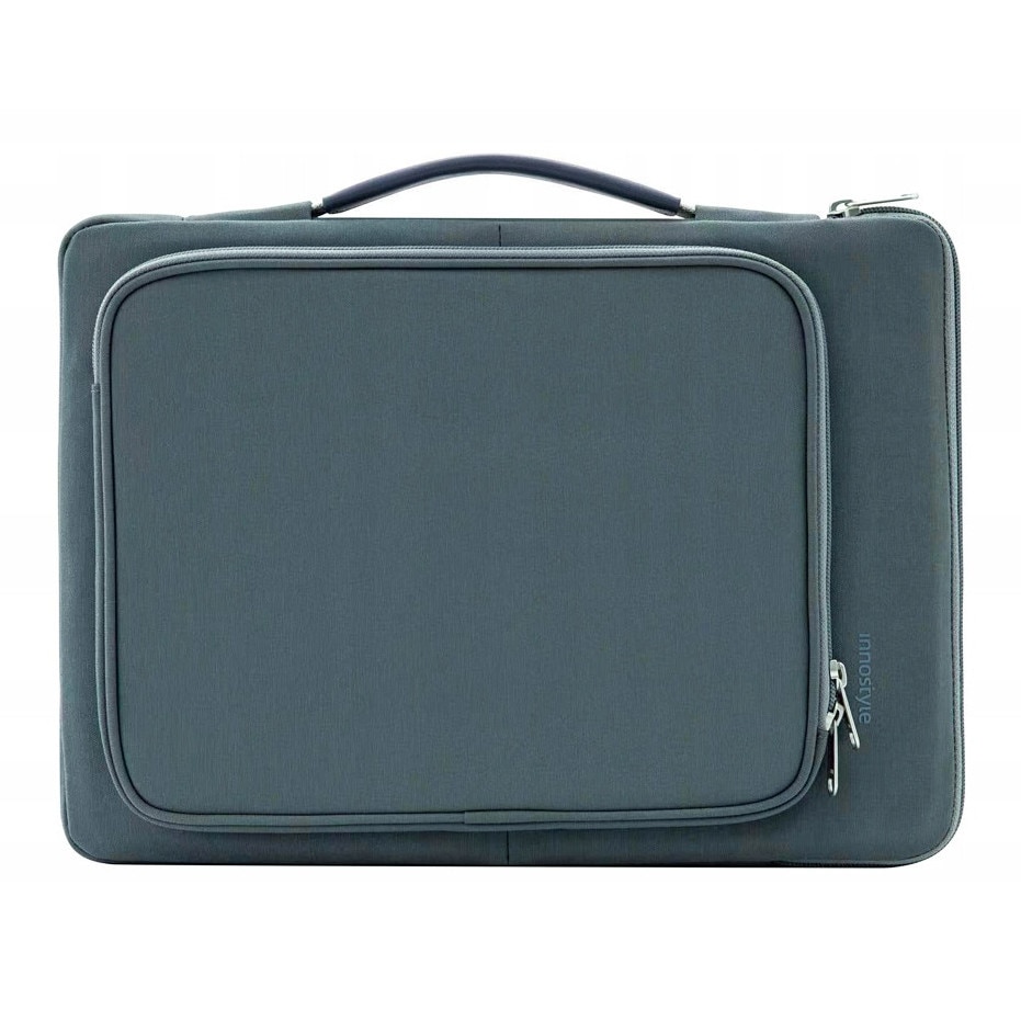 Geanta laptop Innostyle OmniProtect®, pentru laptopuri de pana la 13", impermeabila, colturi ranforsate, fermoare YKK, buzunar extern magnetic, compartiment captusit, gri